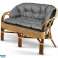 Cuscino per 2 posti Panca Divano Dondolo Mobili Rattan Impermeabile 190x40cm foto 2