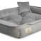 Veloursbett für Hund Katzenbett Couch Laufstall 75x65 cm Grau Bild 2