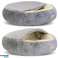 Dog Cat Shaggy Bed Basket With Roof Gray 80 cm image 2