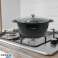 Rosenberg RB 40M2: Marmorbeschichteter Schmortopf mit Glasdeckel 40cm Bild 1