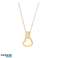 Collana con pendente a cuore, realizzata in acciaio inossidabile, placcata in oro 14 carati, ornata di zirconi NST2112 foto 2