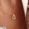 Collana con pendente a cuore, realizzata in acciaio inossidabile, placcata in oro 14 carati, ornata di zirconi NST2112 foto 1