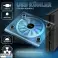 Dispositivo di raffreddamento USB e supporto per Playstation 4, PS4 e laptop con illuminazione a LED blu, trasparente foto 2