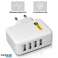 JB Connect Alimentation USB 4 ports 3,1 A, chargeur universel pour la prise, puissance de sortie 15 W, prise multiple, blanc photo 2