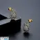 Boucles d’oreilles en acier inoxydable plaqué or 14 carats, clou S925, zircone cubique KST3303 photo 2