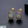 Boucles d’oreilles en acier inoxydable plaqué or 14 carats, clou S925, zircone cubique KST3303 photo 3