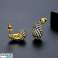 Boucles d’oreilles en acier inoxydable plaqué or 14 carats, clou S925, zircone cubique KST3303 photo 1