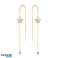 Boucles d’oreilles en acier inoxydable plaqué or 14 carats, zircon cubique, suspendues KST2848 photo 1
