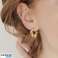Boucles d’oreilles pendantes en acier inoxydable plaqué or 14 carats KST3215 photo 1