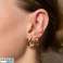 Boucles d’oreilles pendantes en acier inoxydable plaqué or 14 carats KST3215 photo 2