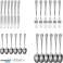Royal Swiss® Cutlery Set - 24-teiliges Besteckset in Form eines D&amp;#039; chromglänzendes Ei - 6 Personen - Edelstahl silbrig-weiß 18/10 - Edelstahl - Ar Bild 4