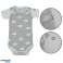 Barboteuse Little Label blanc gris taille 62-68 blanc avec rayures grises et nuages photo 1