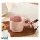 Keramiskt spräcklig mugg med handtag 275 ml Glaserad CUP29 Minimalistisk, modern mugg med handtag bild 2