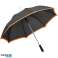 Parapluie automatique en tissu pongé orange vif photo 1