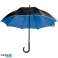 Luxury double canopy umbrella made of polyester blue tones image 1
