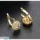 Boucles d’oreilles en acier inoxydable plaqué or 14 carats, zircons KST2858 photo 2