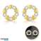 Boucles d’oreilles en acier inoxydable plaqué or 14 carats, zircons cœur KST2856 photo 2
