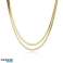 Collier en acier inoxydable plaqué or 14 carats double veine NST2178 photo 1