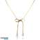 Halskette Edelstahl vergoldet 14k Gold BOW PEARL NST2184 Bild 1