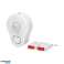 Mini wireless ceiling alarm with built-in siren controlled by remote control. 5m. battery image 1