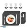 Herzberg HG 04203: Set di 20 pezzi di tovaglietta da pranzo in feltro naturale Borsa per posate e sottobicchieri foto 2