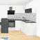 ROHOVÁ KUCHYŇA MATERA 180X160 S ČIERNOBIELYM OBOJSTRANNÝM POLOSTROVOM fotka 1
