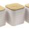 Bread Bin with Cutting Board + 3x Storage Can - 5-piece Set - Mix Black And White image 2