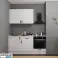 Asti Küchenkomposition 180 cm mit Geräten Samet, Asteiche geknotet, Eiche grau und weiß. Bild 4