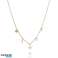 Collier en acier inoxydable plaqué or 14 carats, cristal de roche NST1585 photo 1