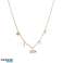 Collier en acier inoxydable plaqué or 14 carats, cristal de roche NST1585R photo 1