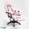 STUDENT swivel gaming chair, footrest and massage pillow pink KO23R image 2