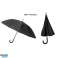 PARAPLUIE GRAND FORMAT AVEC POIGNEE 03 COULEURS - Noir / Bleu / rouge Bordeaux photo 2