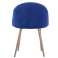 Upholstered chair / armchair velvet upholstery in the colour blue oak coloured metal frame image 2