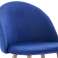 Upholstered chair / armchair velvet upholstery in the colour blue oak coloured metal frame image 3
