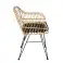Rattan / wicker chair (Wolf) natural with black frame, incl. seat cushion image 2