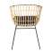 Rattan Stuhl (Wolf) Natur mit schwarzem Gestell, inkl. Sitzkissen Bild 2