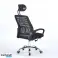 POLTRONA UFFICIO COLIN 46X62X107 CM. IN TESSUTO E MESH NERO E BASE CROMATA foto 2