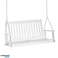 GARDEN SWING Banco Colgante de Madera Blanco 2 Plazas 69 x 117cm fotografía 1