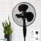 FLOOR FAN STANDING FAN POWERFUL 40W SILENT 3 BLADES BLACK LARGE image 4
