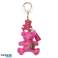 Leren sleutelhanger TEDDY BEAR fuchsia, franjes BRL357 foto 5