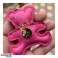 Leren sleutelhanger TEDDY BEAR fuchsia, franjes BRL357 foto 1
