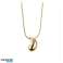 Halskette Edelstahl vergoldet 14k Gold Tropfen 2 cm NST2120 Bild 1