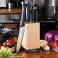 Set de couteaux de cuisine en acier inoxydable avec support en bois – 7 pièces photo 2