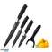 Set de couteaux de cuisine en acier inoxydable avec surface noire 4 pcs photo 1