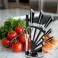 Ensemble de couteaux de cuisine avec manche et support doux au toucher noir - 8 pièces photo 2