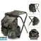 Klappbarer Angelstuhl mit Rucksack 3in1 - grün camouflage Höhe 34 Bild 3