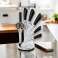 Ensemble de couteaux de cuisine avec manche noir et support - 8 pcs photo 1