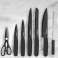 Set of kitchen knives with marble pattern and stand - 8 pcs image 4