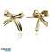 Boucles d’oreilles en acier inoxydable plaqué or 14 carats, clou d’oreille BOW KST3371 photo 1