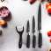 Set de couteaux de cuisine en acier inoxydable avec surface noire 4 pcs photo 5